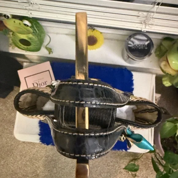 Vintage, black and Tan Brighton brand Woven Shoulder Bag - Picture 8 of 15